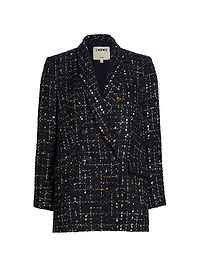 Jayda Tweed Double-Breasted Blazer