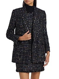Jayda Tweed Double-Breasted Blazer