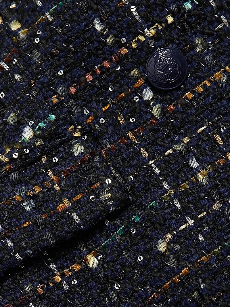 Jayda Tweed Double-Breasted Blazer