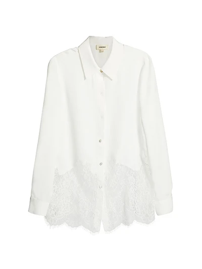 Adalee Lace Button-Front Blouse