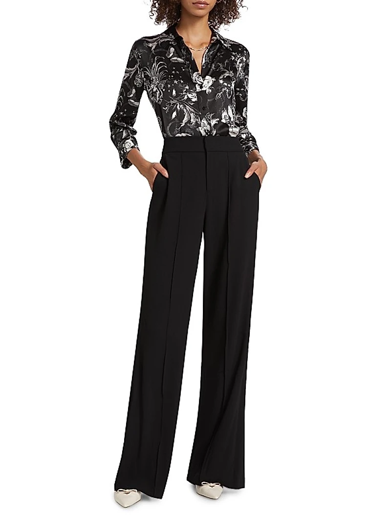 Dani Floral Silk Button-Front Blouse