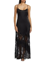 Silvana Silk-Lace Sleeveless Gown