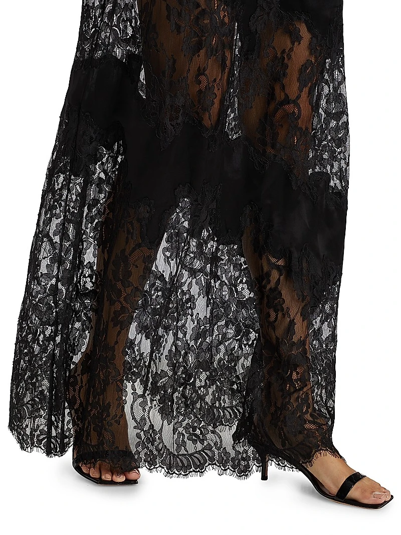 Silvana Silk-Lace Sleeveless Gown