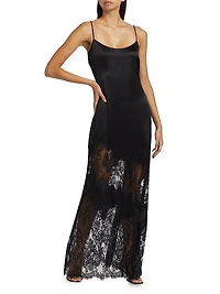 Silvana Silk-Lace Sleeveless Gown