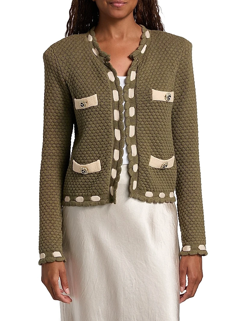 Astor Cotton-Blend Crewneck Cardigan