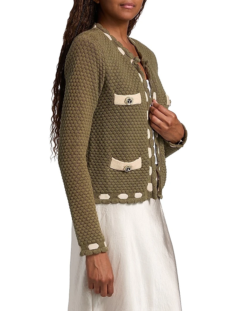 Astor Cotton-Blend Crewneck Cardigan