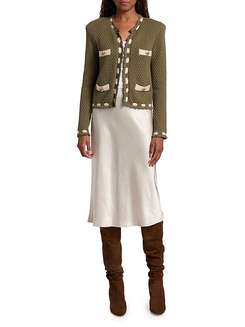 Astor Cotton-Blend Crewneck Cardigan