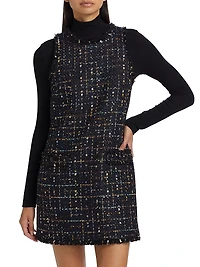 Florian Sequin Tweed Sleeveless Minidress