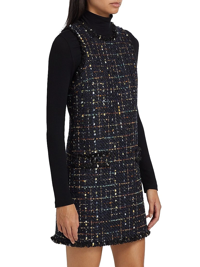 Florian Sequin Tweed Sleeveless Minidress