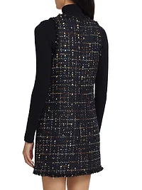 Florian Sequin Tweed Sleeveless Minidress
