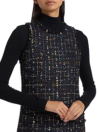 Florian Sequin Tweed Sleeveless Minidress
