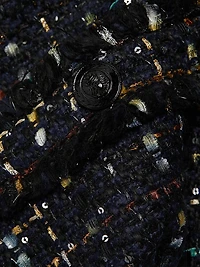 Florian Sequin Tweed Sleeveless Minidress