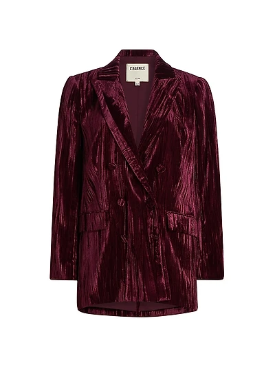 Aimee Velvet Double-Breasted Blazer