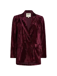 Aimee Velvet Double-Breasted Blazer