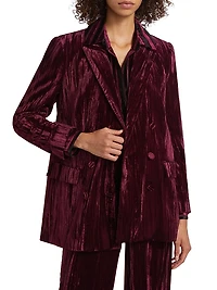 Aimee Velvet Double-Breasted Blazer
