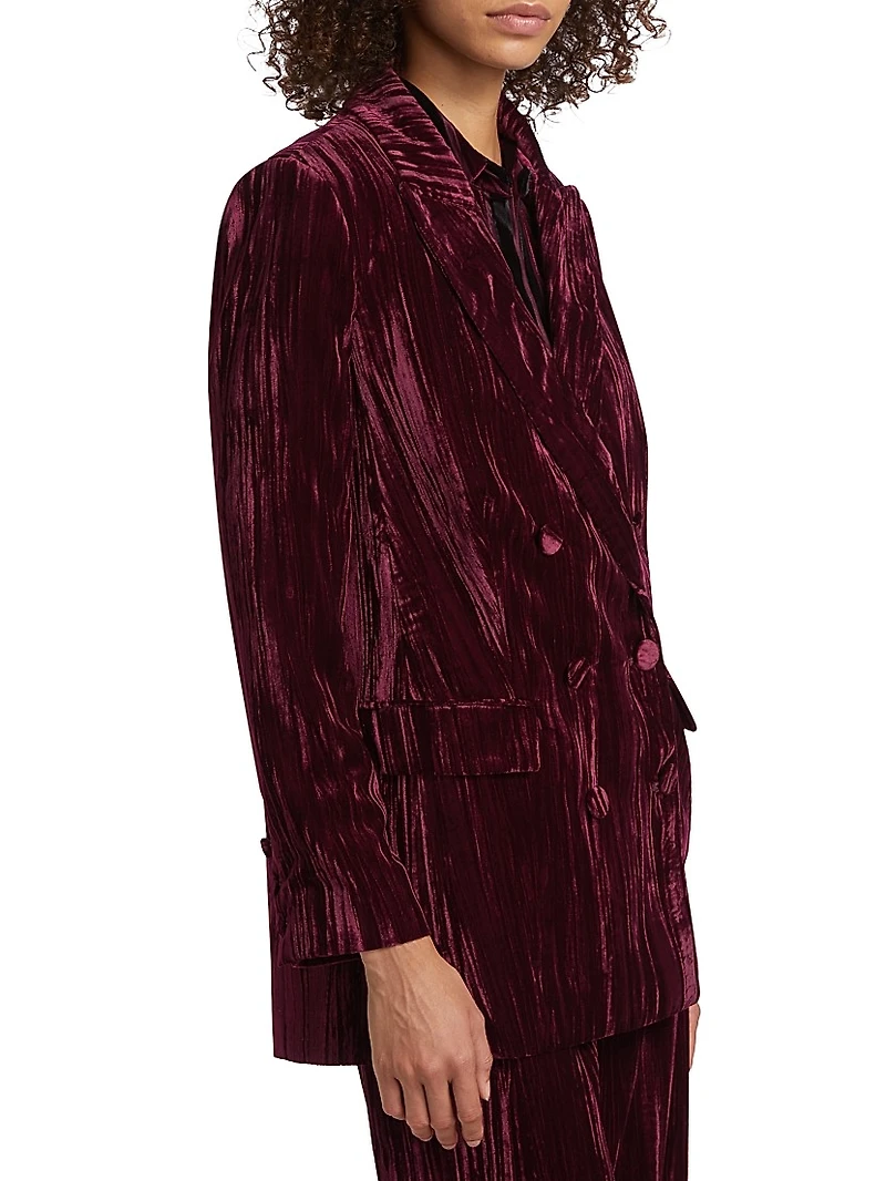 Aimee Velvet Double-Breasted Blazer