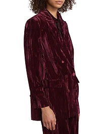 Aimee Velvet Double-Breasted Blazer