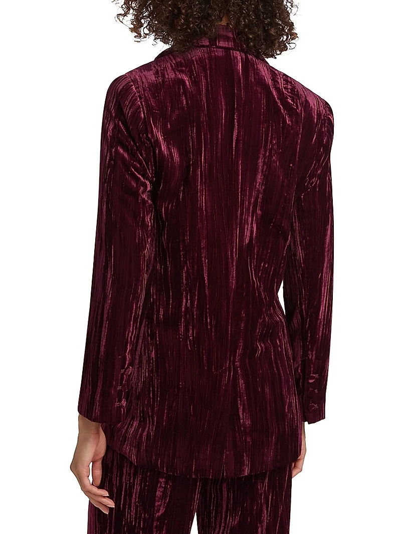 Aimee Velvet Double-Breasted Blazer