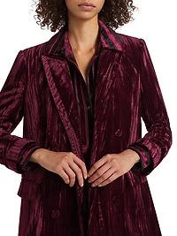 Aimee Velvet Double-Breasted Blazer