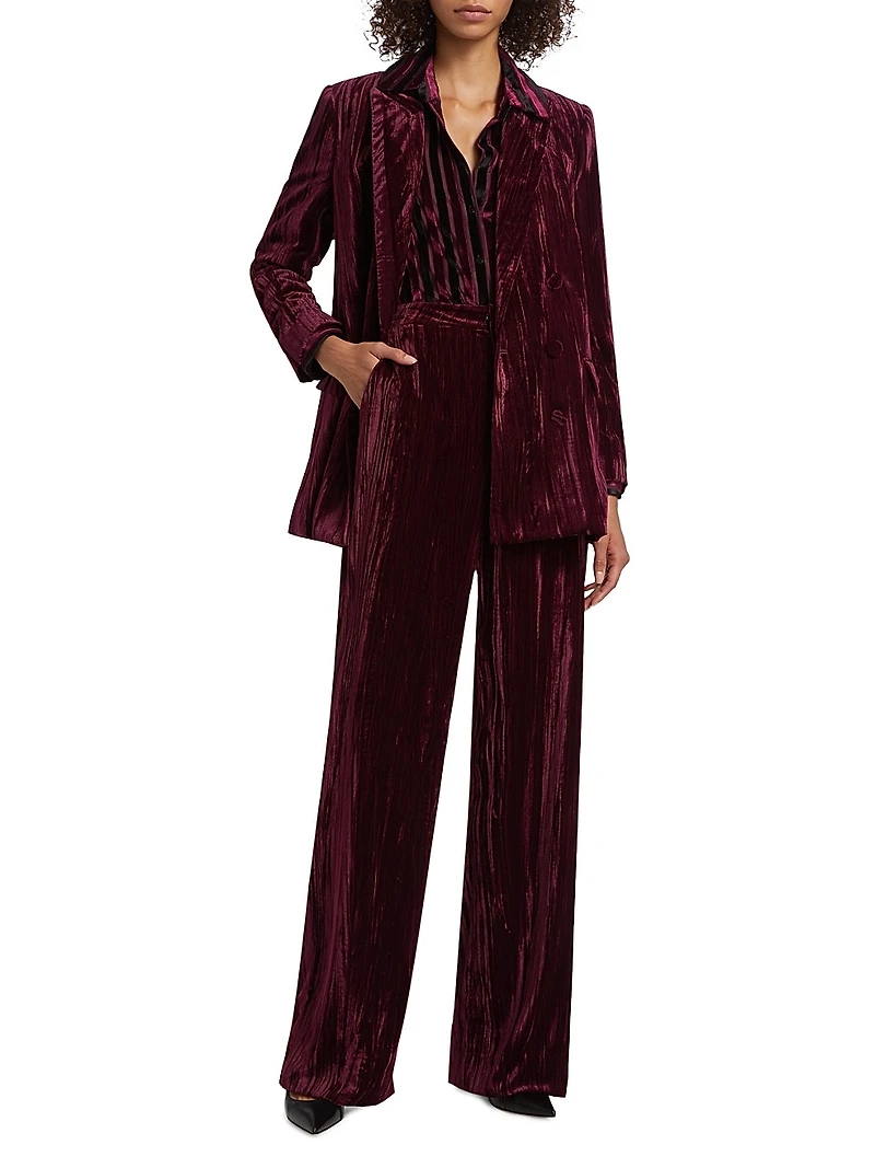 Aimee Velvet Double-Breasted Blazer