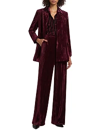 Aimee Velvet Double-Breasted Blazer
