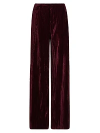 Livvy Velvet High-Rise Straight-Leg Pants