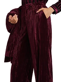Livvy Velvet High-Rise Straight-Leg Pants