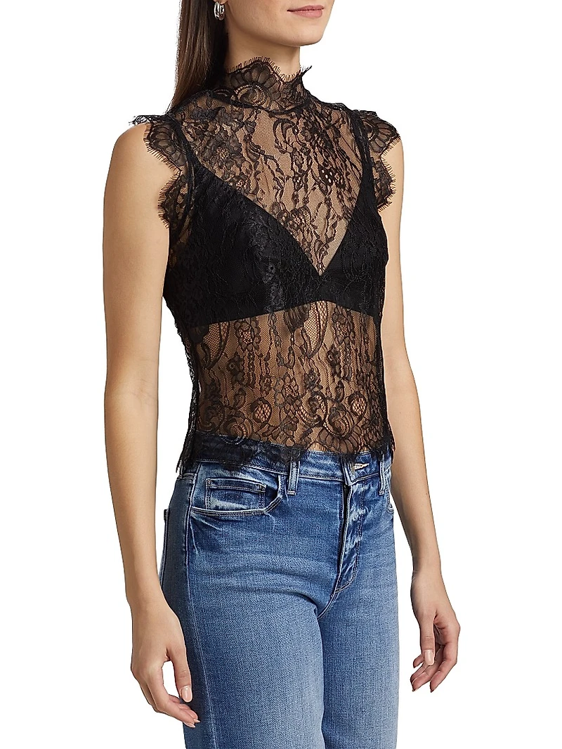 Tours Lace Sleeveless Top