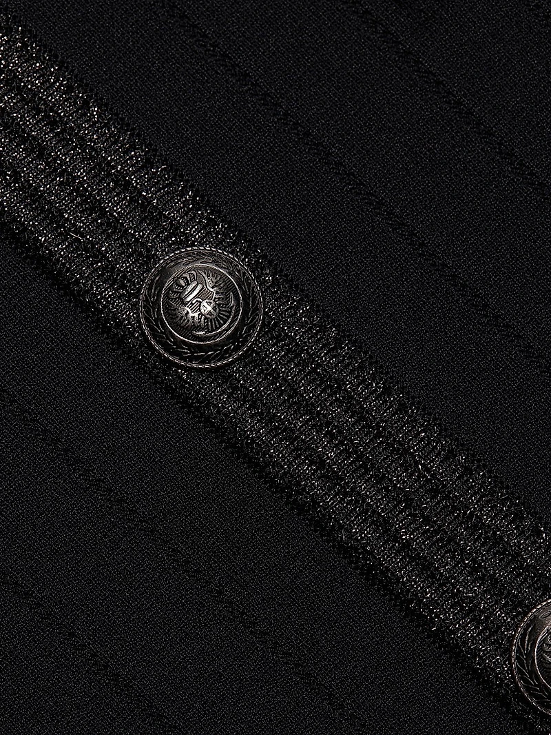 Anissa Metallic Knit Button Minidress