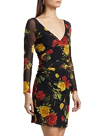 Reiner Floral Faux-Wrap Minidress