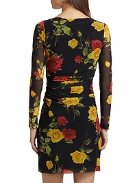 Reiner Floral Faux-Wrap Minidress