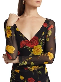 Reiner Floral Faux-Wrap Minidress