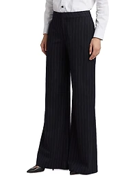 Allanah Pinstripe Mid-Rise Straight-Leg Pants