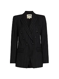 Kendi Pinstriped Double-Breasted Blazer