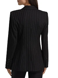 Kendi Pinstriped Double-Breasted Blazer