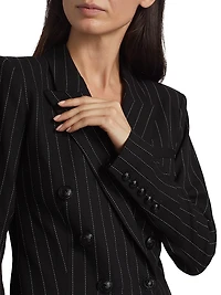 Kendi Pinstriped Double-Breasted Blazer