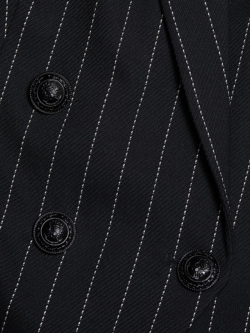 Kendi Pinstriped Double-Breasted Blazer
