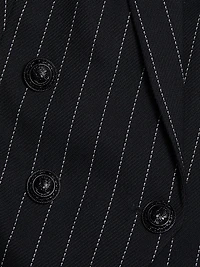 Kendi Pinstriped Double-Breasted Blazer