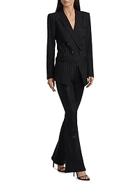 Kendi Pinstriped Double-Breasted Blazer