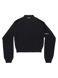Patch Cropped Sweater