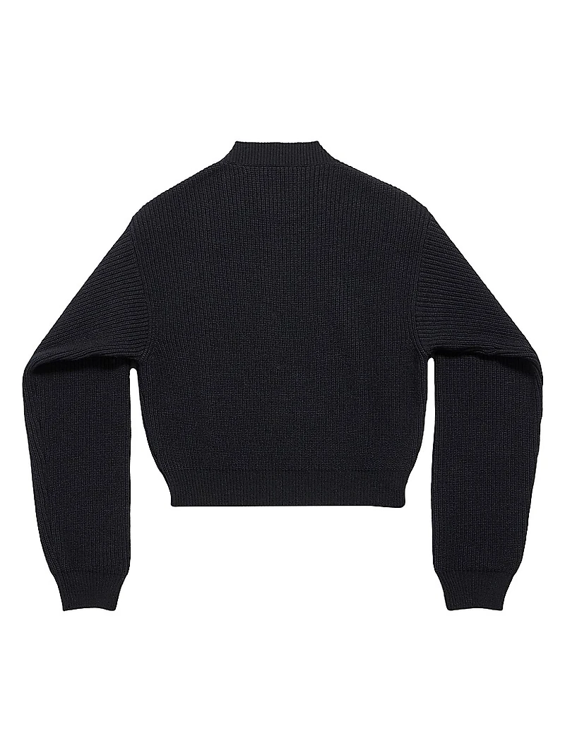 Patch Cropped Sweater