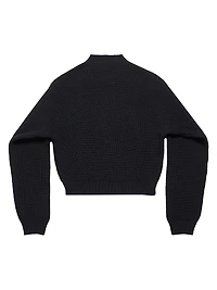 Patch Cropped Sweater