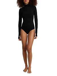 Neoprene Turtleneck Bodysuit