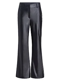 Matte Metallic Wide-Leg Trousers