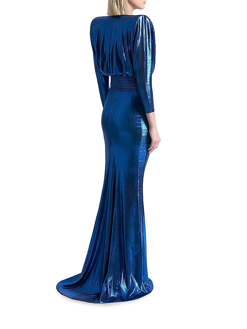 I'm Her Man Metallic Jersey Gown