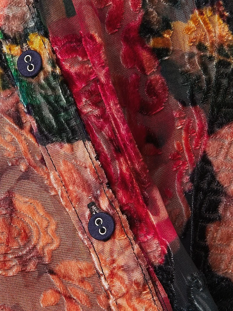 Renna Burnout Velvet Midi-Dress