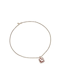 Chatelaine Pavé Bezel Pendant Necklace in 18K Rose Gold