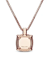 Chatelaine Pavé Bezel Pendant Necklace in 18K Rose Gold