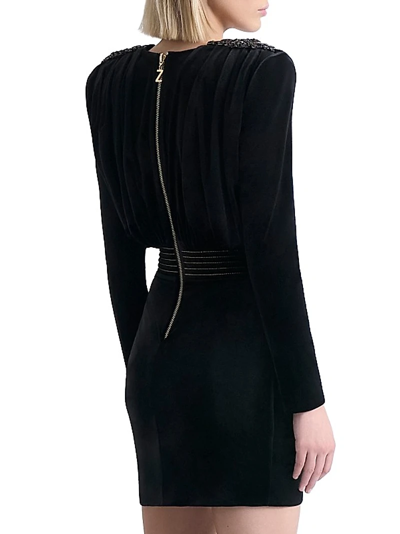 Roxy Rumbles Embellished Velvet Minidress