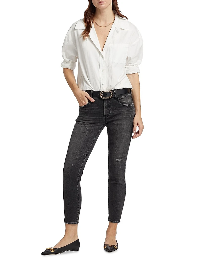 Belver Coated Mid-Rise Skinny Jeans